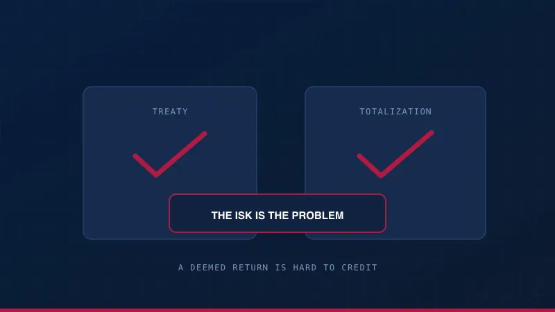 A treaty and a totalization agreement both in place, with the ISK marked as the account a treaty does not fix.